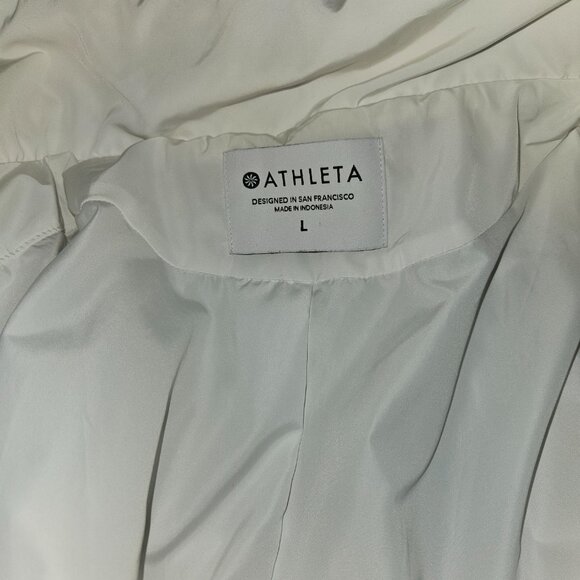 ATHLETA White Hooded Jacket Warm-up Size L - Picture 10 of 15